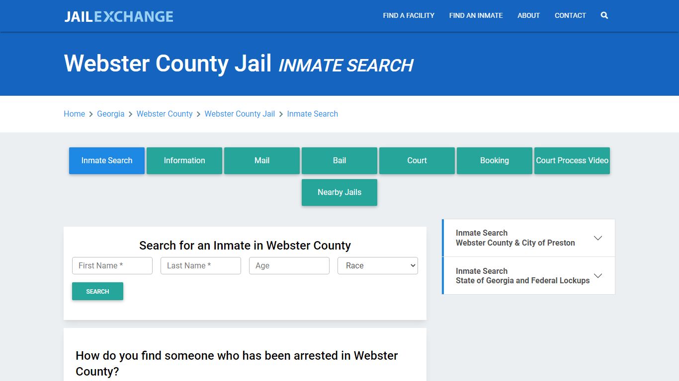 Webster County Jail, GA Inmate Search: Roster & Mugshots