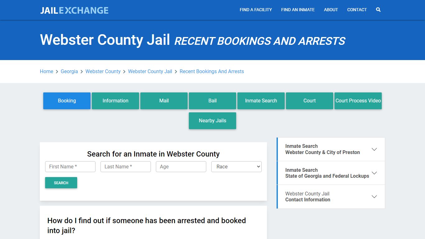 Webster County Jail Recent Bookings And Arrests - Jail Exchange