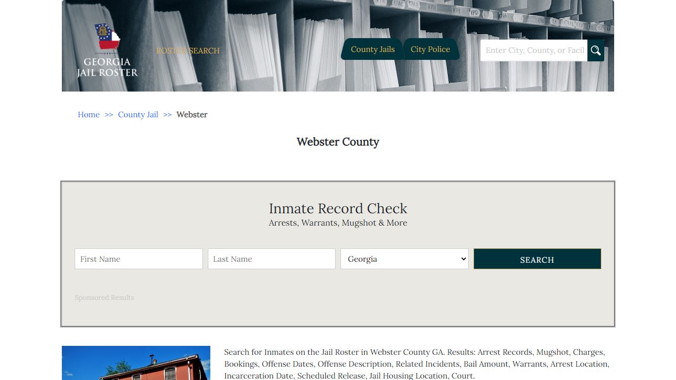 Webster County - Georgia Jail Inmate Search