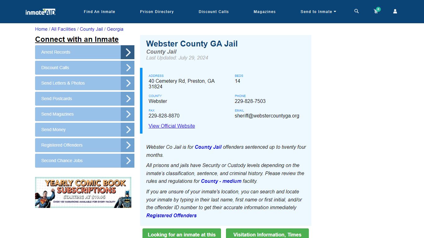 Webster County GA Jail - Inmate Locator